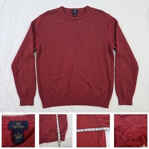 Vintage Brooks Brothers 346 Sweater Mens Medium Red Pima Cotton Crewneck  Y2K